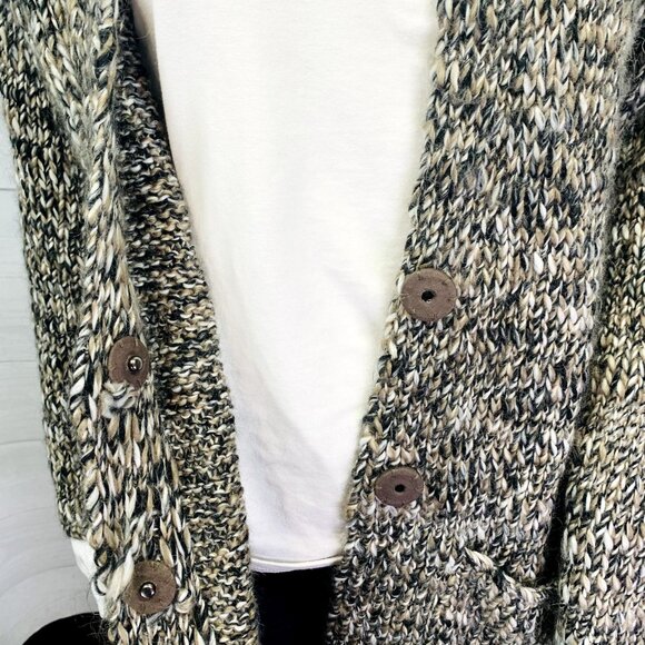 J. JIll | Pure Jill Womens Melange Knit Cardigan Wool Alpaca Snap Front Size M - Picture 9 of 12